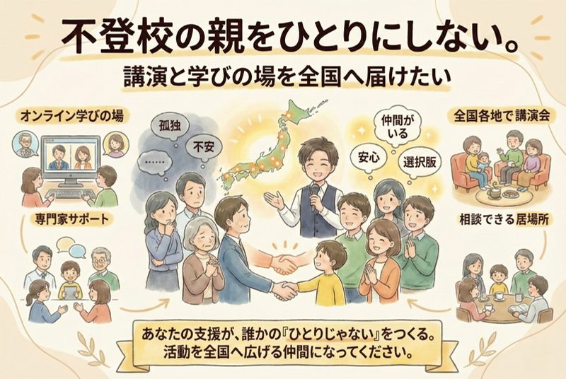 クラウドファンディング「不登校の親をひとりにしない」の画像