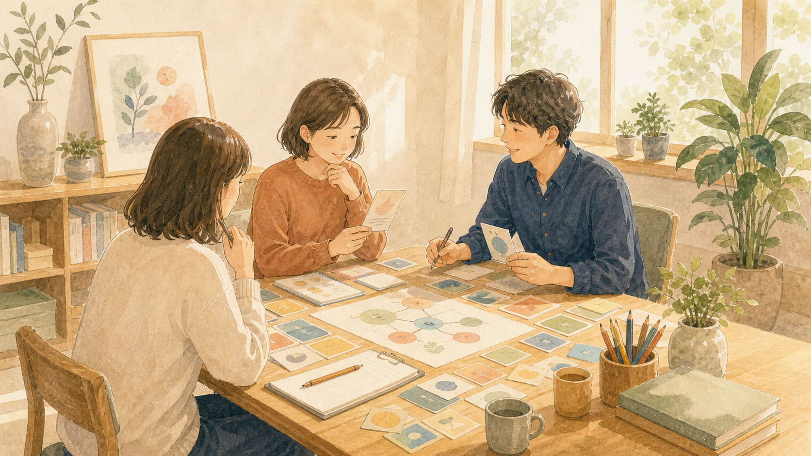 個性と強みを見つけるワークショップのイラスト