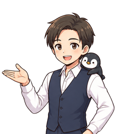 説明するヨンサンとペンギン
