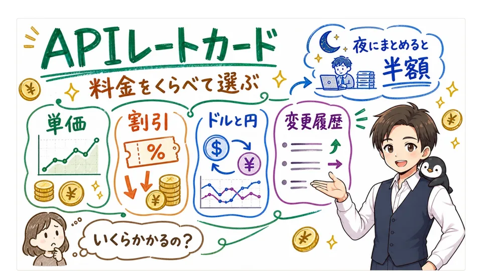 生成AI APIレートカードの画面