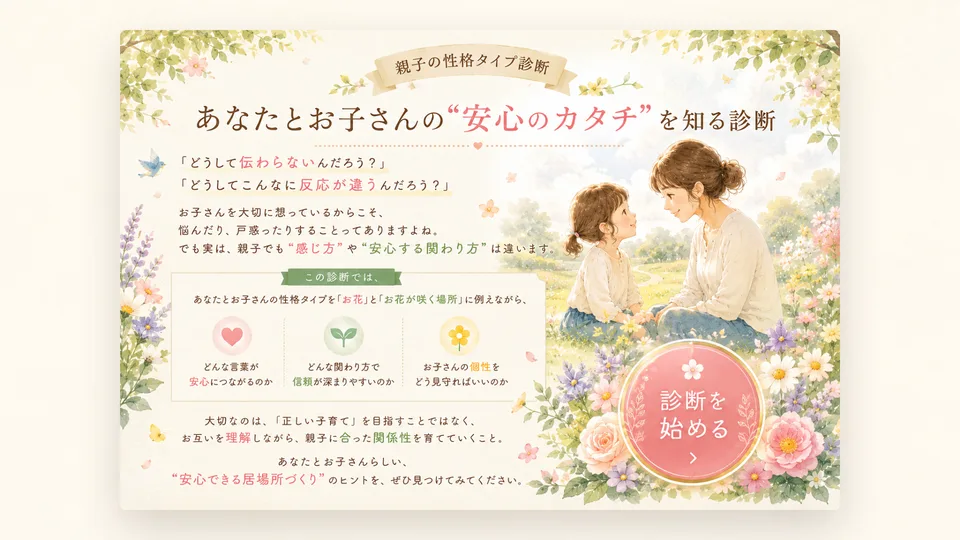 親子の絆チェックの画面